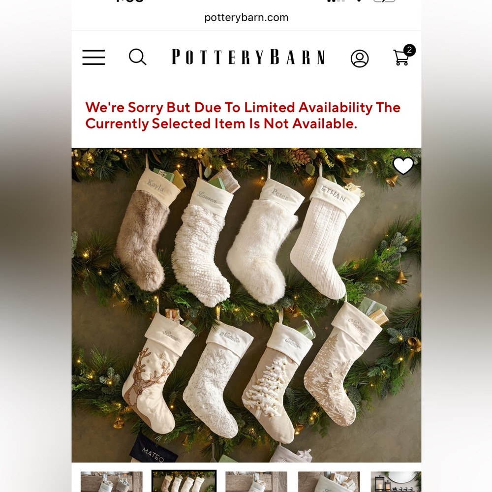 Pottery barn honeycomb faux fur stocking excellent like new SOLD OUT ON WEBSITE - Picture 4 of 4
